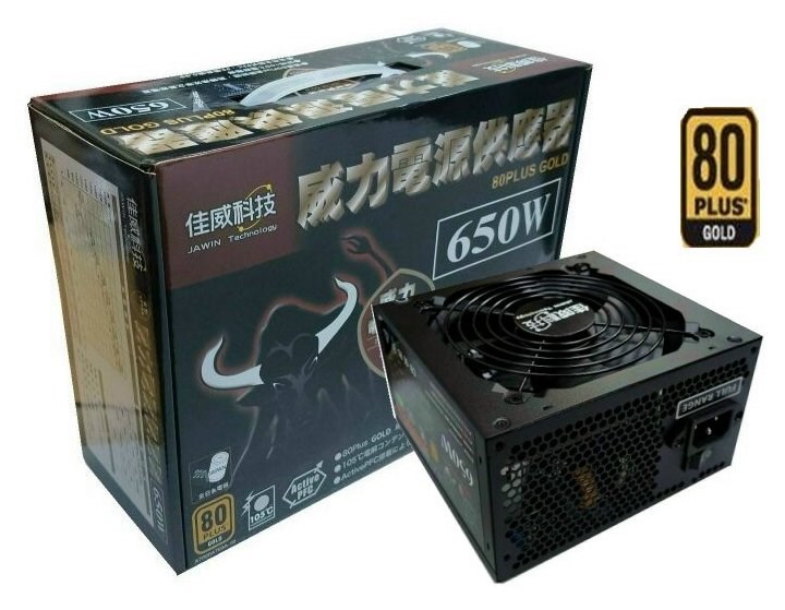 JAWIN 威力650W 足瓦電源供應器 金牌80+ 全日系電容(5年保固)